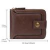 Vintage Men High Quality PU Leather Small Wallet Short Horizontal Zipper Coin Pocket Tri-fold Card Case Purse Billetera Hombre