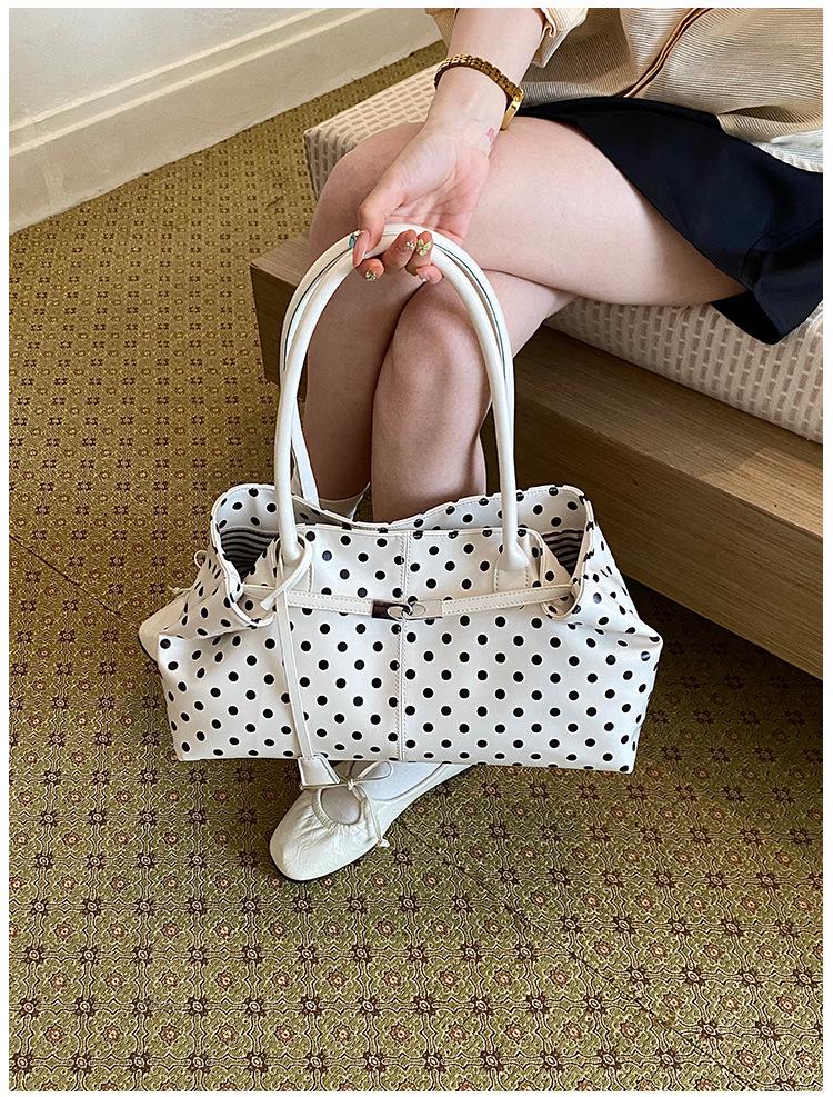 Women's Polka Dot Tote Bag - Stylish, Large Capacity for Work and Casual Use, 2026 New Fashion.