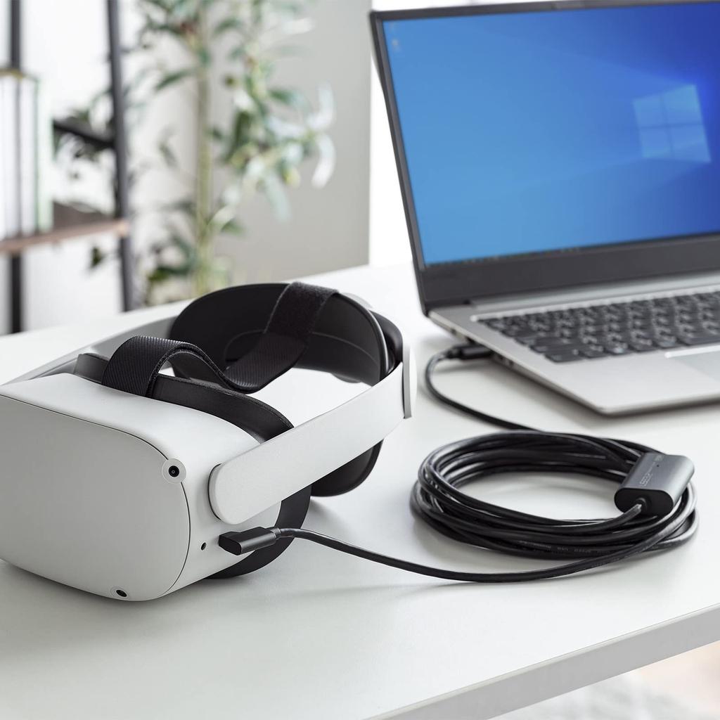 Sanwa Supply Long Cable Headset USB3.2 A-TypeC (5m/VR Compatible) KB-USB-RLC305