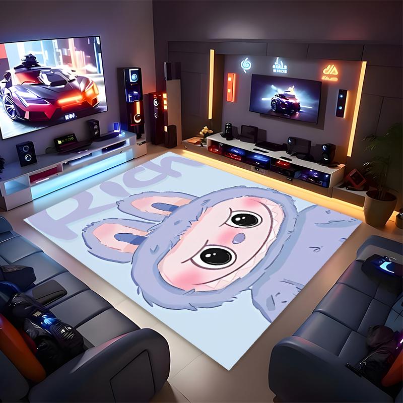 1pc labubu Print Area Rug - Soft, Washable Non-Slip Indoor Mat for Office Chairs, Living Room, Home Office Decorative Rug