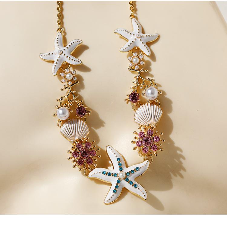 Starfish Shell Collarbone Chain Female, Popular Seaside Beach Wind Fashion High-end Necklace