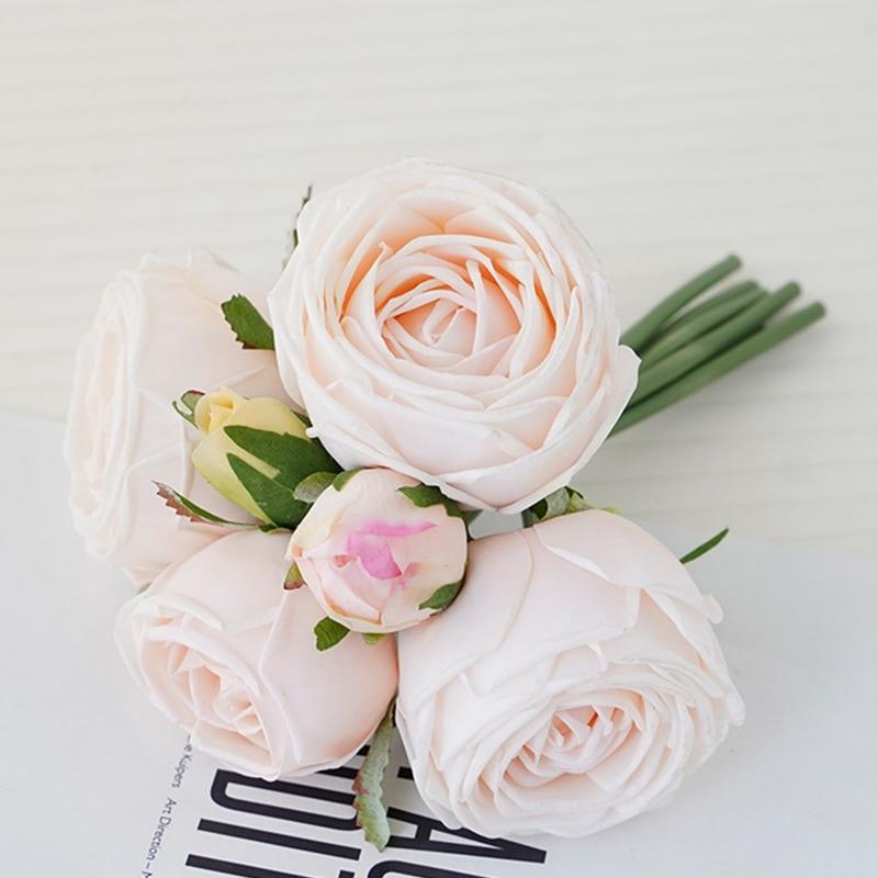 

6 головок/связка искусственных цветов, увлажняющая роза, настоящее прикосновение, свадебный букет, роза для свадьбы, цветочный праздничный стол, букет для домашнего декора шампанского