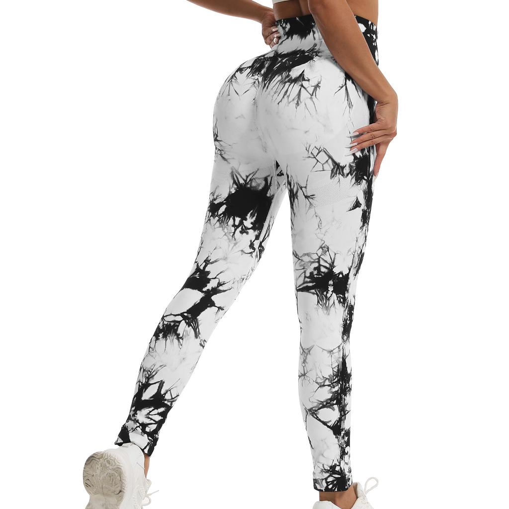 Tie Dye Butt Lifting Leggings For Women,Fitness Yoga Seamless Scrunch High Waisted