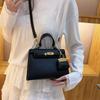 Simple Solid Color Women's Shoulder Bag, New Messenger Bag with Pendant, Women's High-end Handbag.