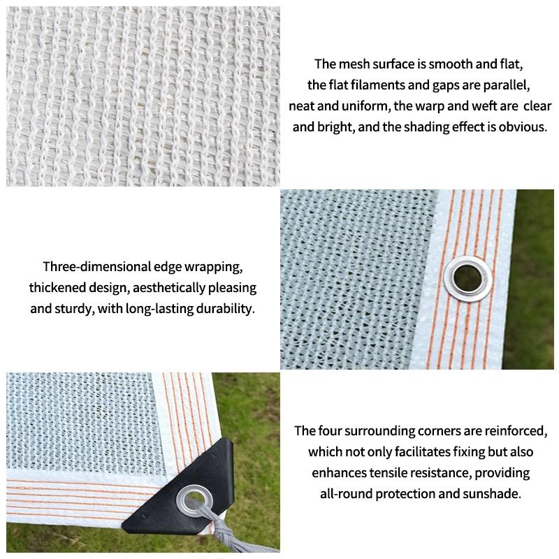 White HDPE Sun Shade Net Outdoor Anti-UV Sunshade Net Shade Mesh Sail Summer Gazebo Balcony Terrace Shading Nets Awning Tents
