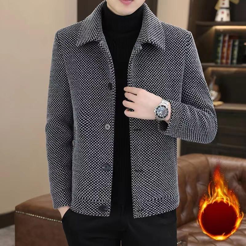 Autumn and Winter Coats, Men's Jackets, Trendy Woolen Men's Wear, Winter Casual Short Woolen Coats