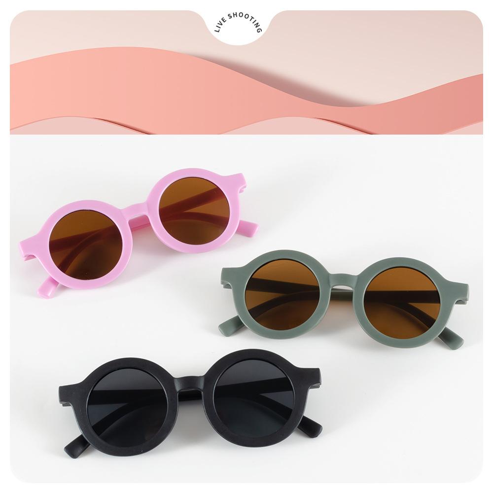 Children'S Sunglasses Inset Style  Round Frame 1-7 Year Old Baby Sunglasses Sun Shading Sun Protection