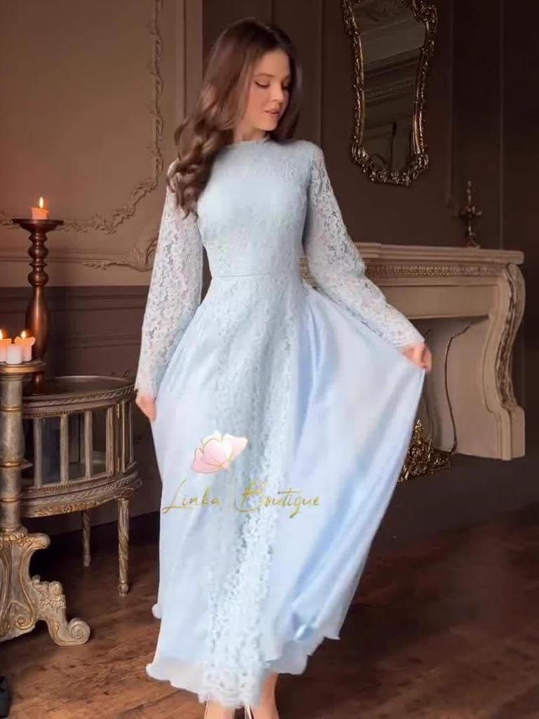 2025 Summer Retro Elegant Long Sleeve Waist-Cinched Dress for Women
