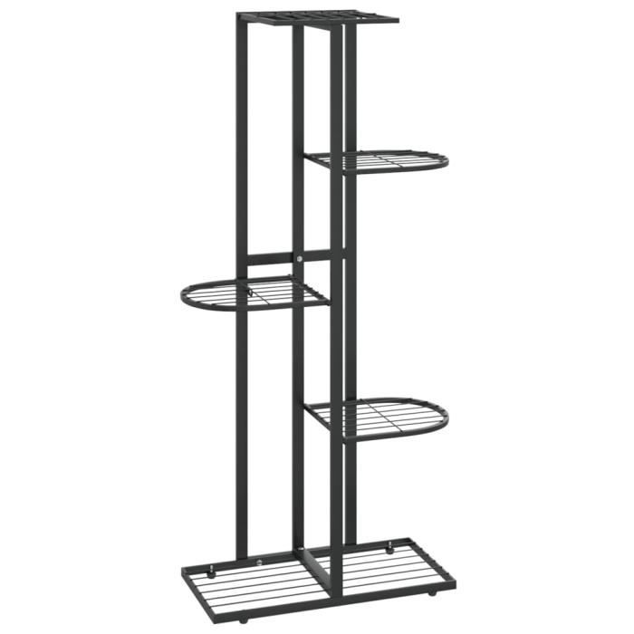 VidaXL Plant Stand 5 Levels 43x22x98 Cm Black Metal