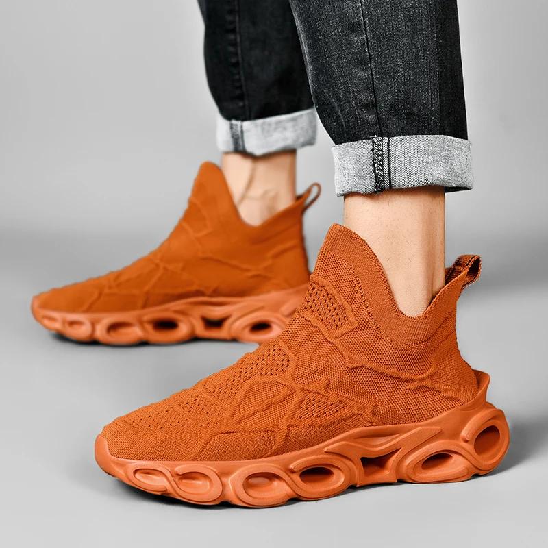 High Street Sock Sneakers Men Mesh Breathable Leisure Running Shoes for Men Cushion Jogging Sports Walking Shoes Male Footwear