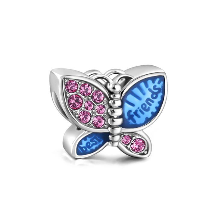 Original Early Spring Butterfly Charms Pendant Copper Fit Bracelet Trinket Necklace For Women Jewelry Making Party Gift