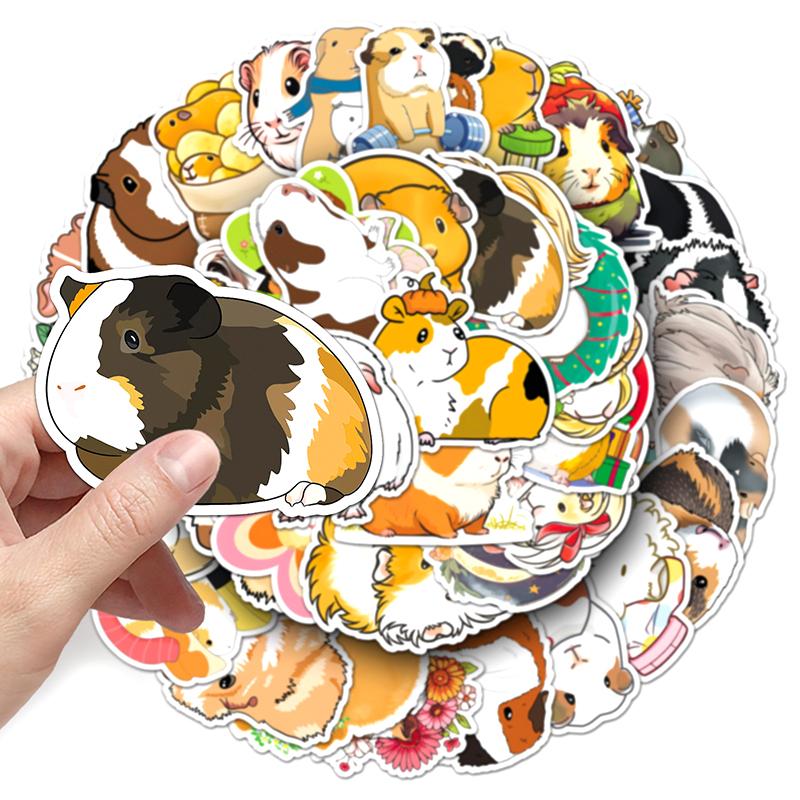 51Sheets Cute Cartoon Guinea Pig Graffiti Sticker Kawaii Aesthetic Stickers Laptop Notebook Suitcase Cup Diy Decoration Stickers