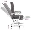 Office Chair with Reclining Function Grey Faux Leather
