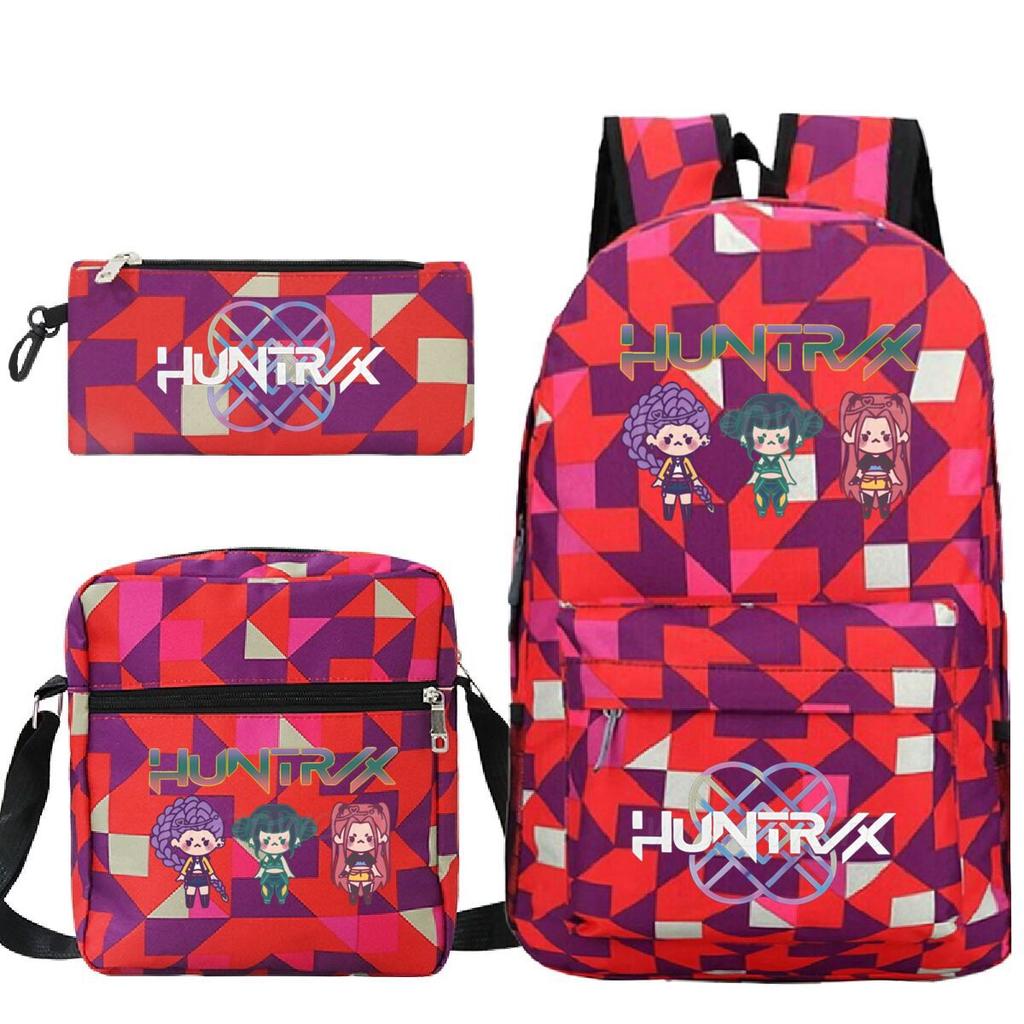Animation Cartoon Grund- und Sekundarschüler Schultasche Kinderrucksack Freizeit Federmäppchen Umhängetasche Dreiteiliges Set