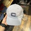Wind white light blue baseball cap women's C letter embroidery face small cap casual versatile soft top