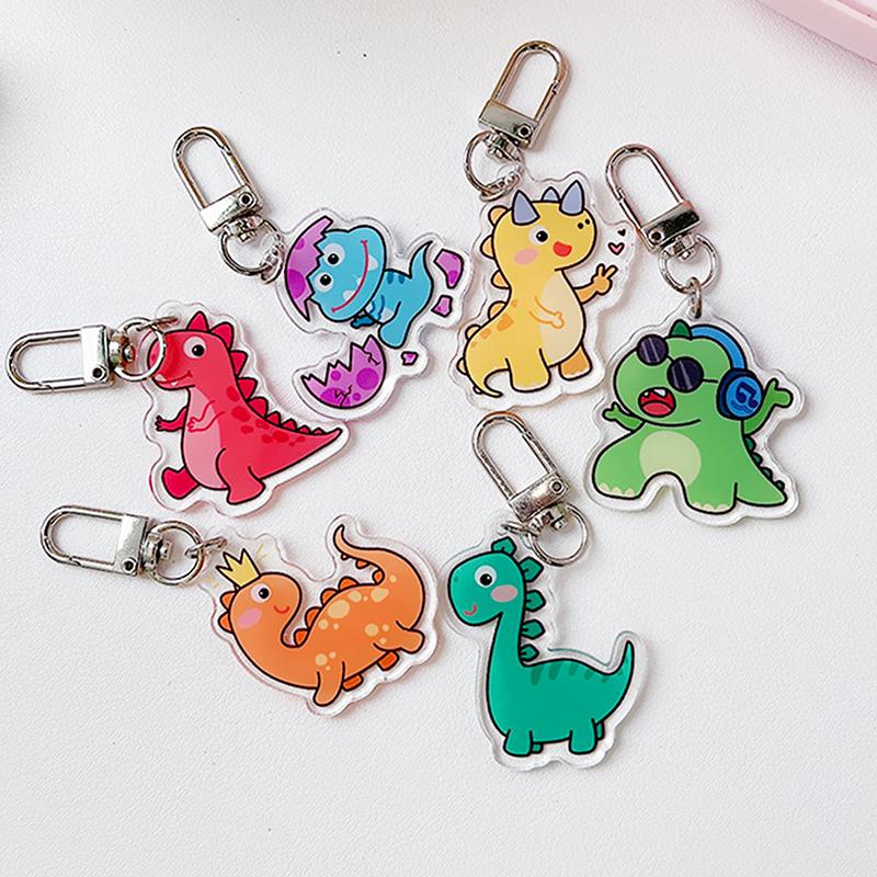 Мультяшный акриловый динозавр брелок кавайный динозавр периферийная игрушка рюкзак кулон — фото 4