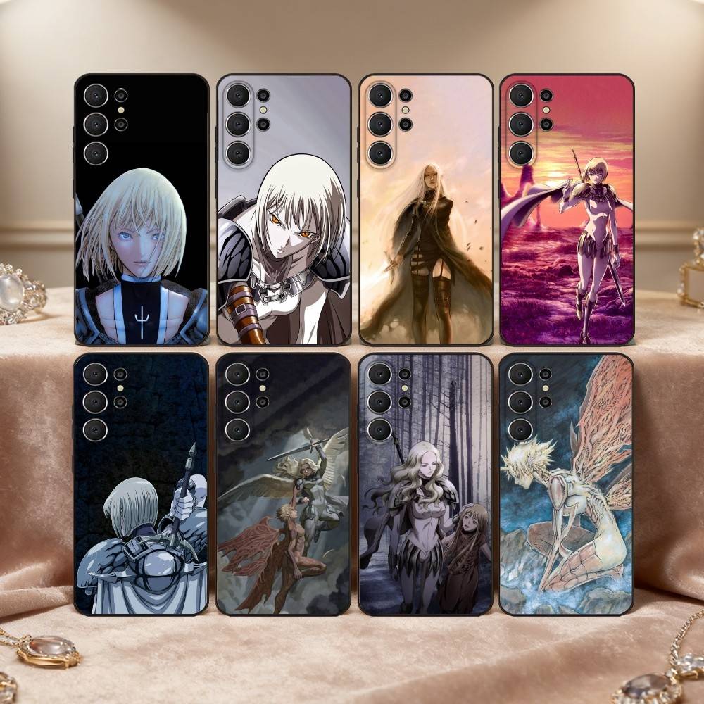 C-CLAYMORE Anime Phone Case For Samsung S26,S25,24,23,22,30,21,10,9,Ultra,Plus,Lite,Black Soft Case