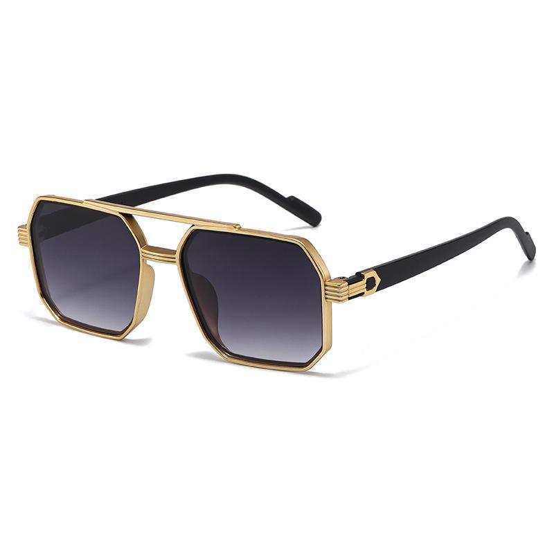 Lunettes de soleil aviateur carrées élégantes à double pont 2026 - Mode unisexe pour hommes et femmes
