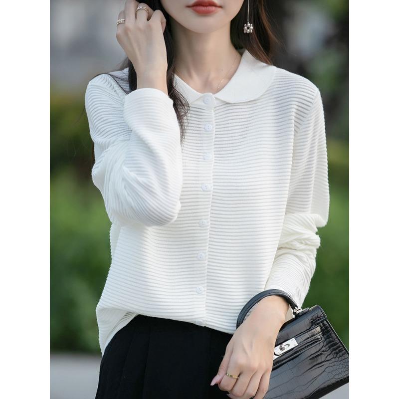 Lapel cardigan jacket long-sleeved batch 24 autumn new women's fine imitation wool knitted sweater