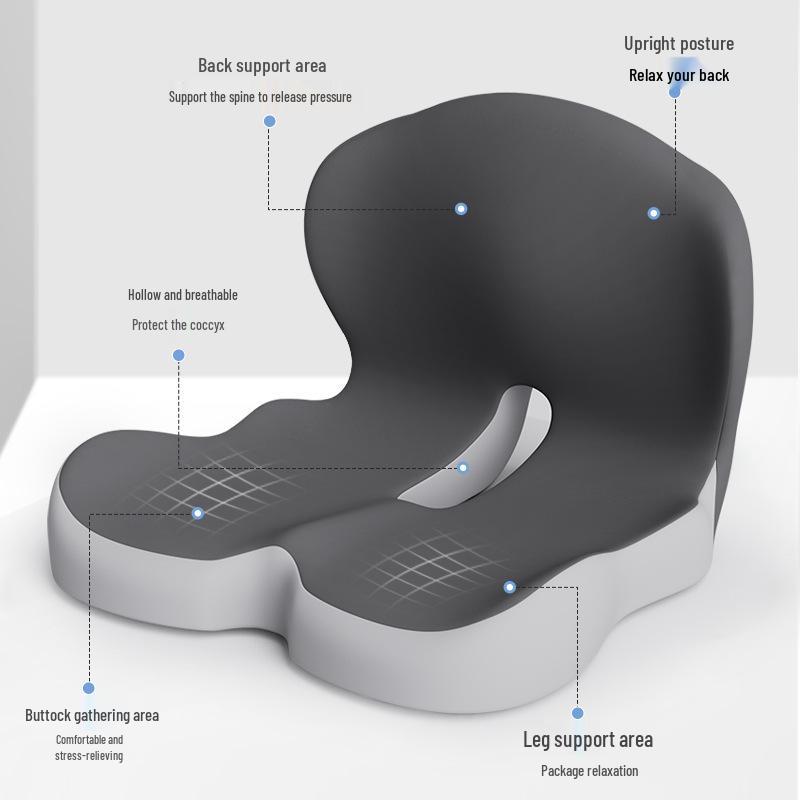 Memory Foam Seat and Back Cushion for Office, Student, Elderly, Car - Lumbar and Butt Support for Long Sitting