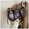 IELGY Niche Design Saddle Bag Simple Retro Underarm Bag