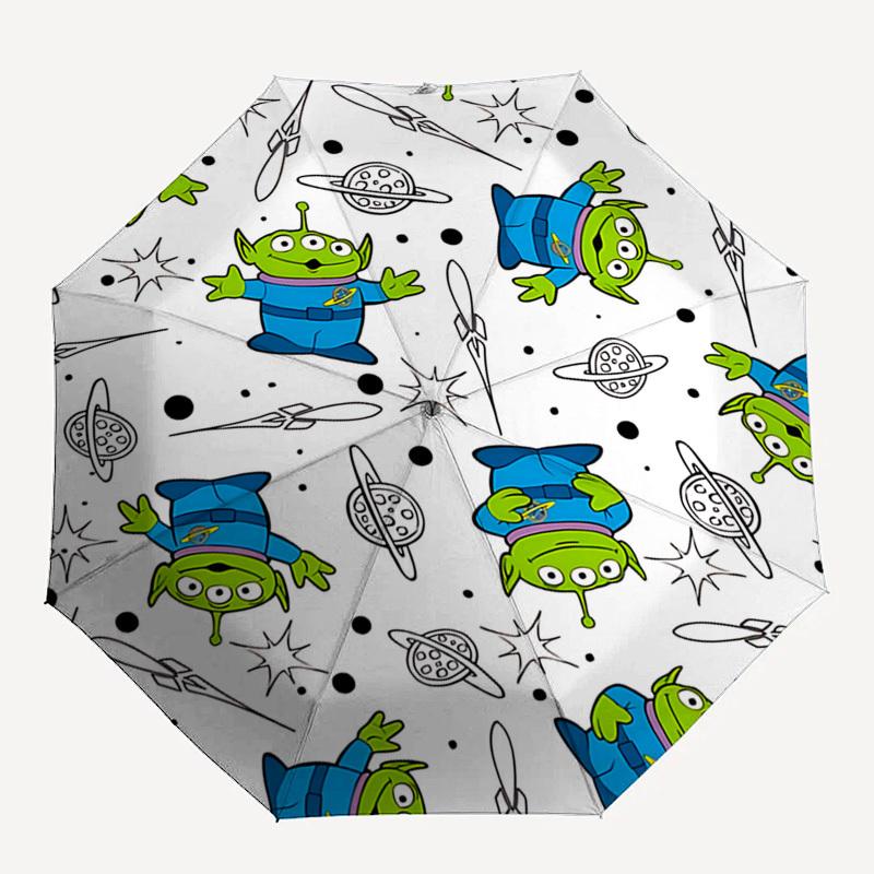 Toy Story, Aliens Themed Automatic Opening and Closing Umbrella, Brightly Colored 8-rib Portable Umbrella, Suitable for Men and Women, A Perfect Gift