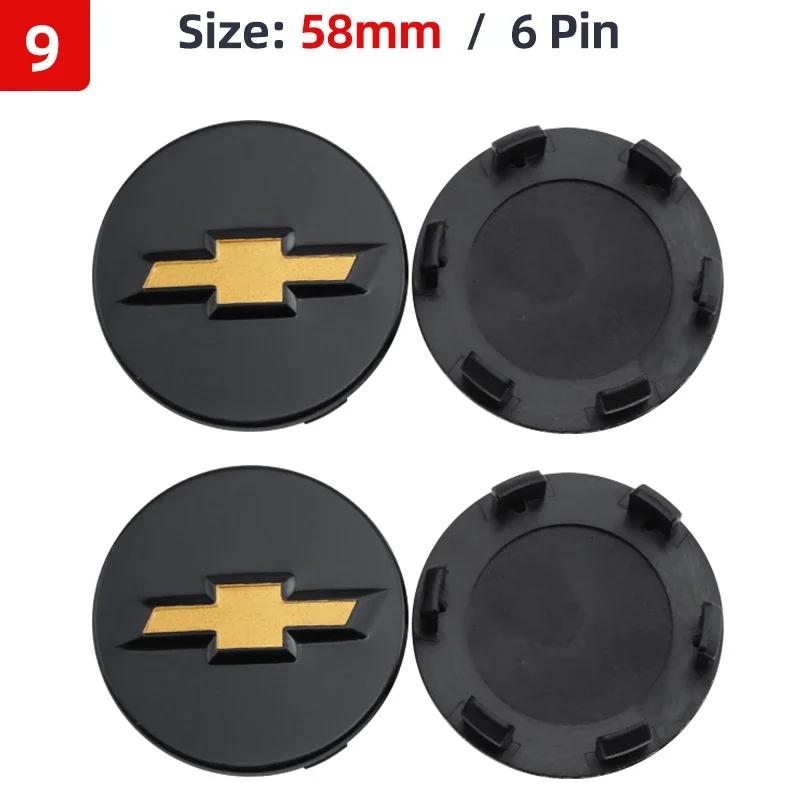 4pcs 53mm 58mm 59mm 64mm Car Wheel Center Hub Caps Cover Decor Sticker For Chevrolet Cruze Malibu Sail Equinox AVEO Lova RV
