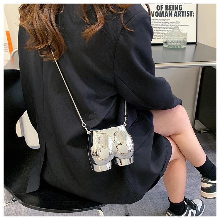 Small Funny Bag Design Acrylic Chain Bag Crossbody Small Bag Women's New Funny Bouncing Bag Earphone Lipstick Envelope Bag
