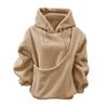 New Autumn and Winter Styles, Solid Color, Hooded, Plush, Pet Bag, Loose Fit, Pullover, Hoodie, Women's