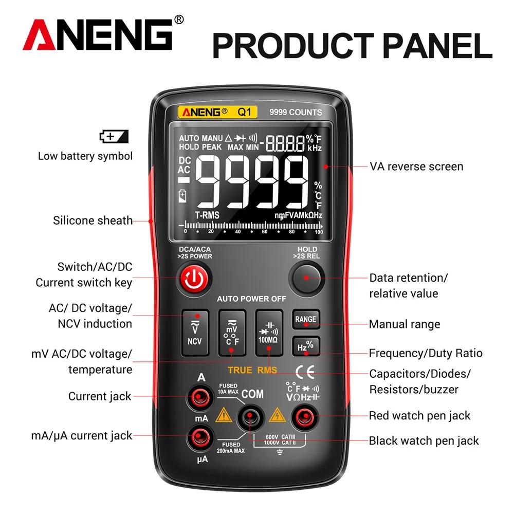New Professional Smart Multimeter Tester ANENG Q1 Digital Display High Precision Professional True RMS 9999 Counts Auto Range Electrician Tester Tools