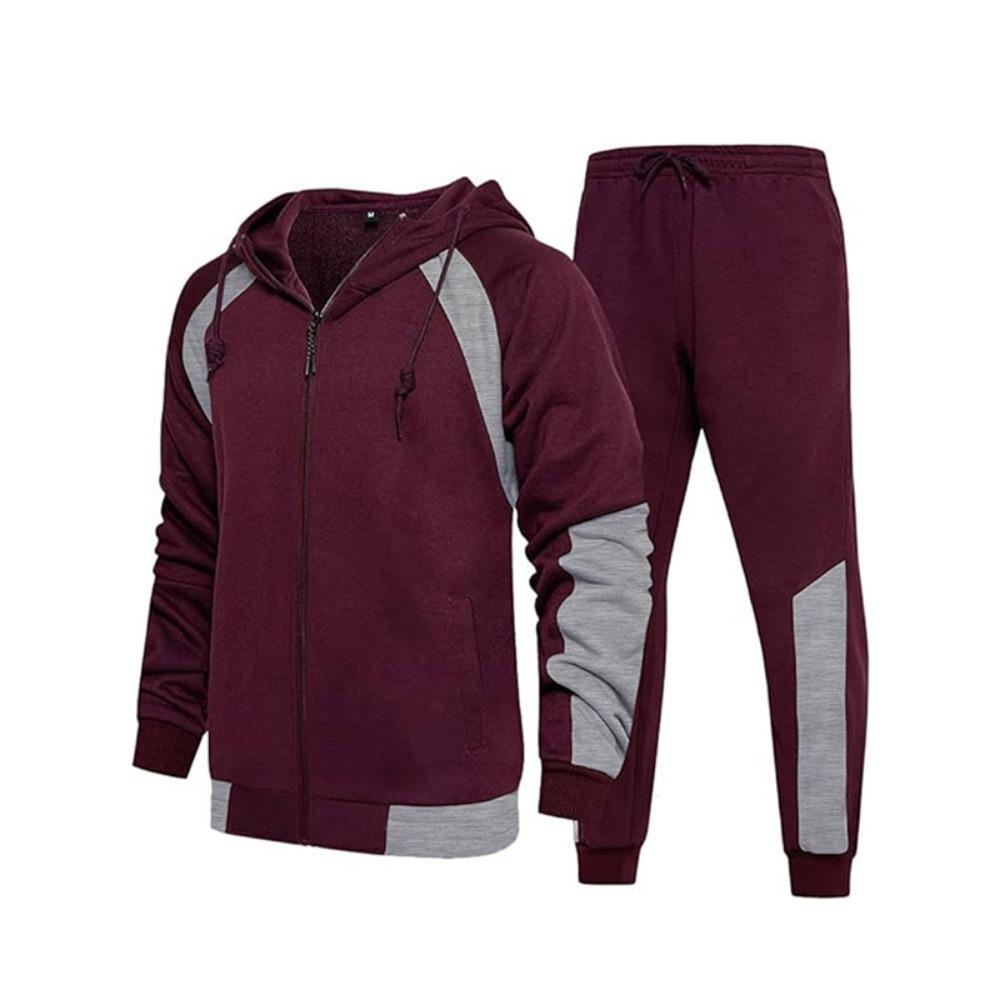 Conjunto de Fato de Treino Masculino com Capuz Outono Inverno 2025 Jaqueta com Zíper e Calças Conjunto de 2 Peças Roupa Casual Desportiva Conjuntos Masculinos