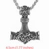 Nordic New Viking Men's 316L Stainless Steel Thor Hammer Pendant Necklace