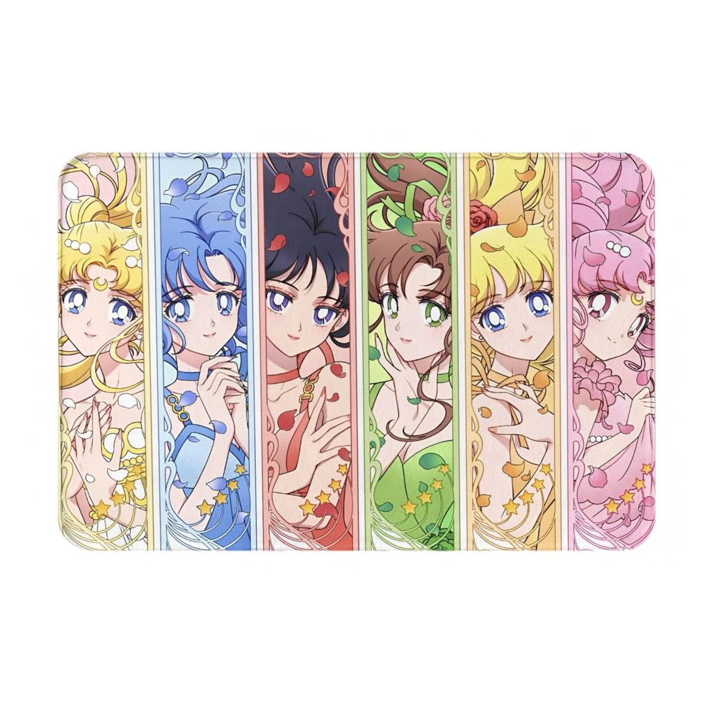 Sailors Moons Doormat Anti-Slip Entrance Bath Kitchen Floor Door Mat Cartoon Anime Girl Living Room Rug Carpet Footpad