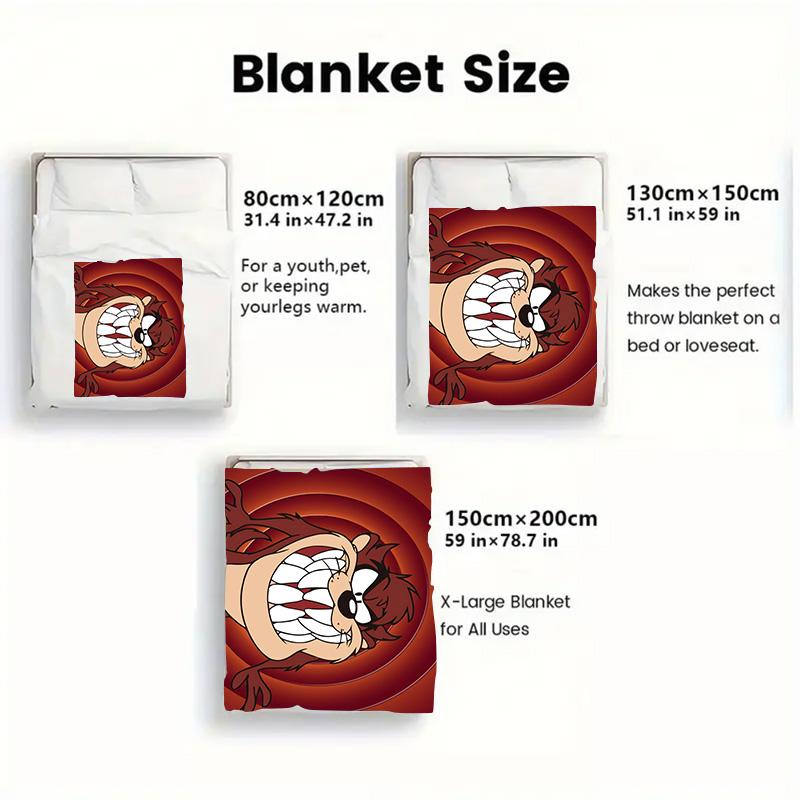 Tasmanian Devil 2D Flat Pattern Flannel Blanket High Quality All Seasons Warmth and Comfort Perfect for Christmas Gifts.MMT0918198