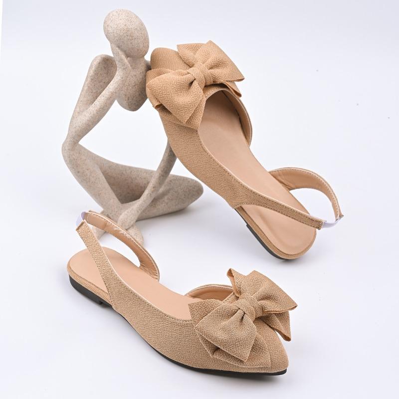 Fashion 2025 Summer Closed Toe Women's Sandals Fashion Butterfly-knot New Plus Size Slip-on Best Seller Light Comfortable Flat Sandals