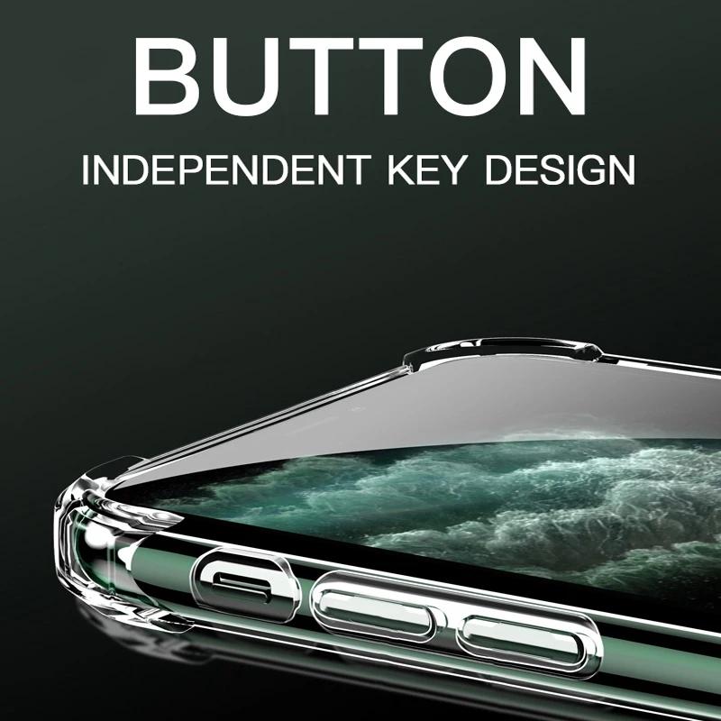 Shockproof Silicone Clear Case for IPhone 13 11 12 14 15 Pro 13 Mini Protection Case for IPhone XS MAX XR 7 8 Plus SE