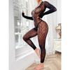 Fashion Sexy Style Leopard Print Jumpsuit Mesh Hot Body Shaper Full Body Long Sleeves Tight Ultra Thin Sexy Jumpsuit