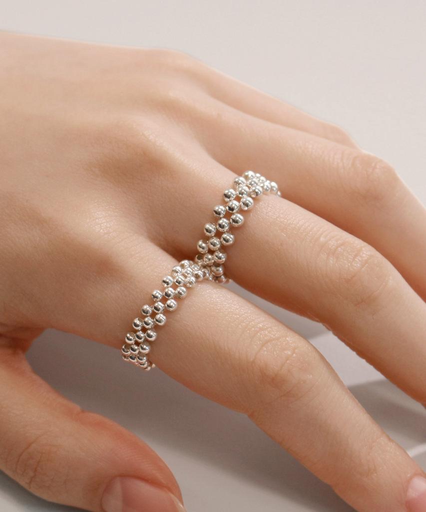 47Bag 925 Silver Silver Ball Lace Ring Tessa