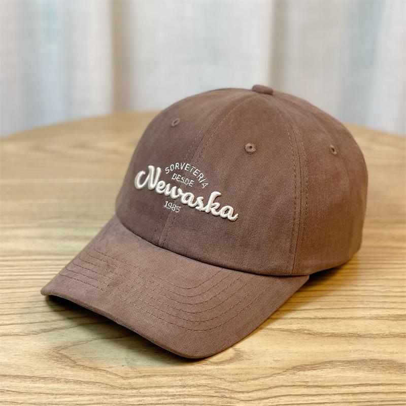 

New duckbill cap with soft top and letter embroidery, adjustable deep-top baseball cap that makes the face appear smaller, sun protection hat for Adult54-60Adjustable коричневый