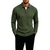 Men's Casual Long-Sleeve Half-Zip Collared Pullover in Color
