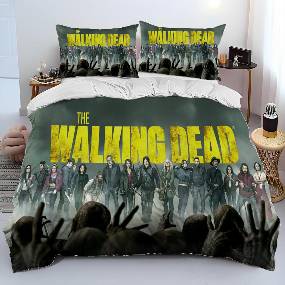 Skräck TV The Walking Dead Lincoln Påslakan Sängkläder Set Påslakan Sängset Täcke Örngott King Queen Storlek Sängkläder Set