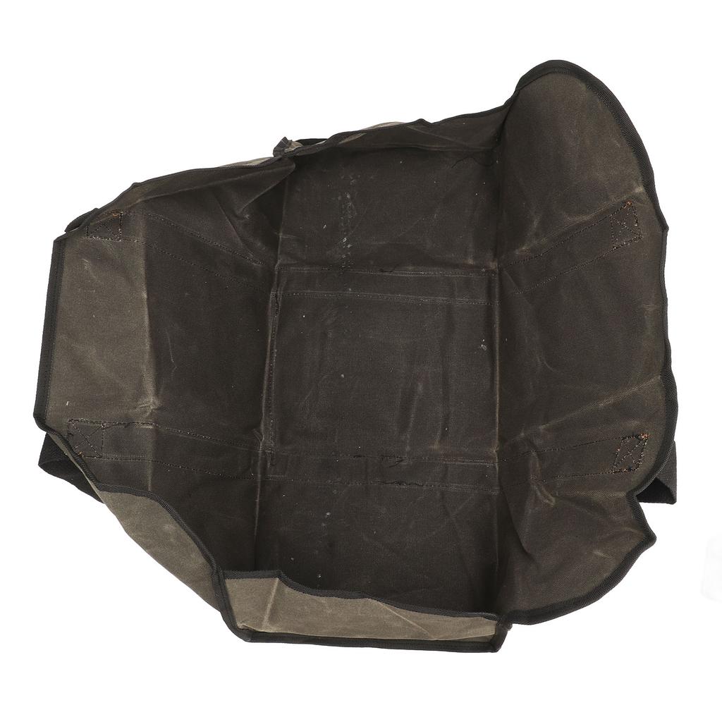 Log Carrier Waxed Canvas Dark Green Waterproof Large Capacity Reinforced Handles Foldable Anti Slip Firewood Bag for Camping Wood Fire Stove Fireplace