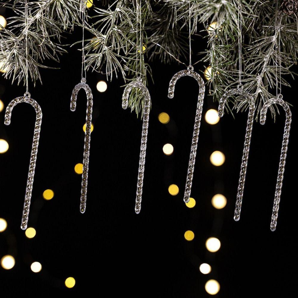 Clear Simulation Acrylic Snowflakes Transparent Icicle Pendants  Festive Holiday