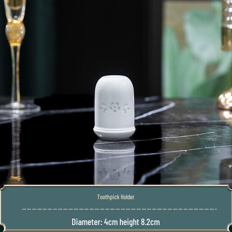 

Jingdezhen Linglong White Porcelain Toothpick Holder
