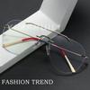 YIMARUILI Ultra Light Fashion Double Beam Glasses Frame Retro Alloy Optical Prescription Rimless Glasses For Men and Women 1870