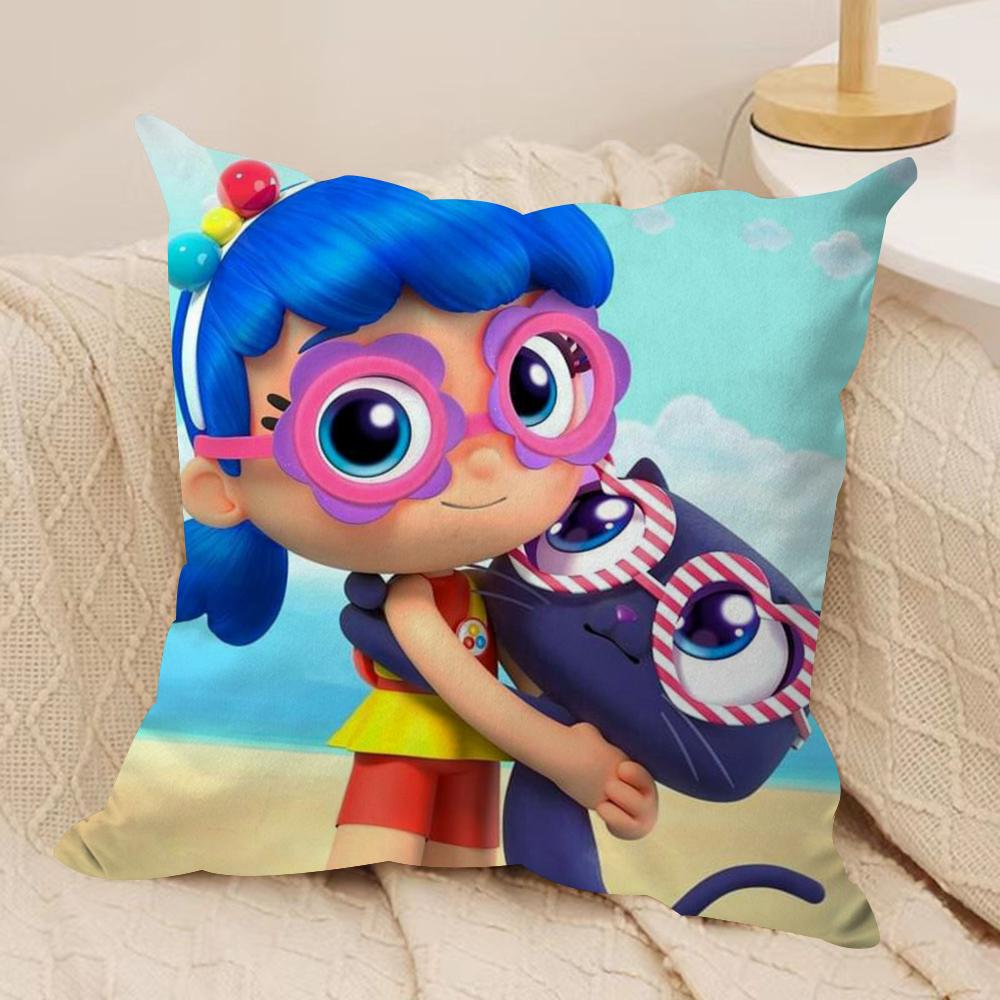 True R-Rainbow Kingdom Cushion Cover Silky Short Plush Double-Sided Printed Pillow Case for Sofa All Seasons Home Decor Gift