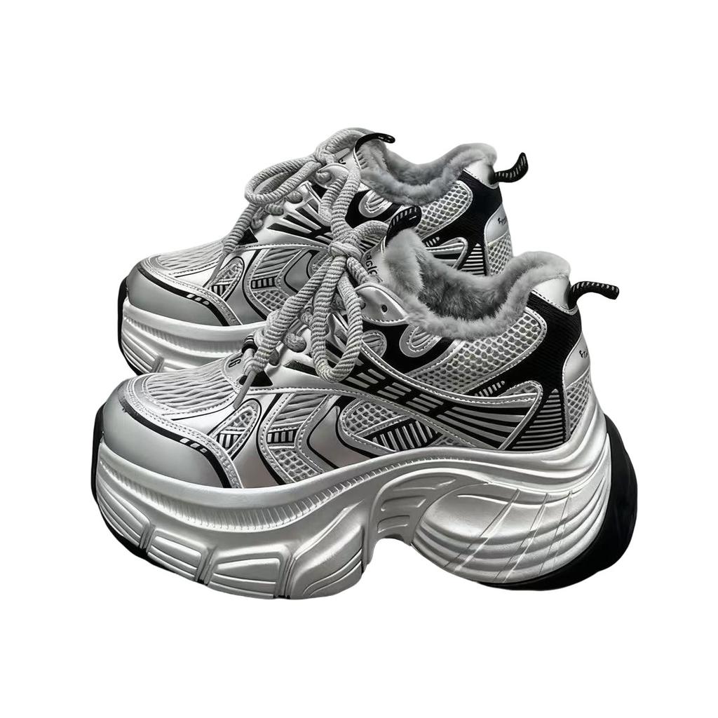 Fleece Papa-Schuhe 22 Winter neue Studenten warme große Baumwollschuhe Plateau Sport Freizeit-Schuhe
