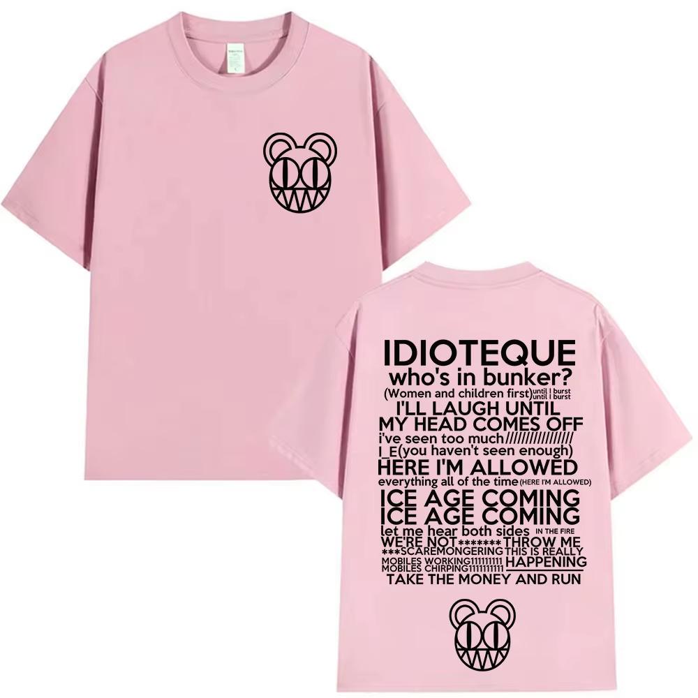 

Rapper Radiohead 100cotton mens shirt oversized Pop Music Album graphics summer Womens Y2k Hip Hop vintage Streetwear Tshirt 4XL