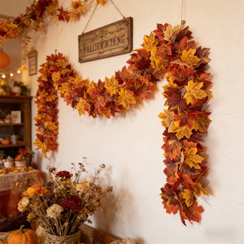 Autumn Maple Leaf Vines: Halloween & Thanksgiving Hanging Decorations
