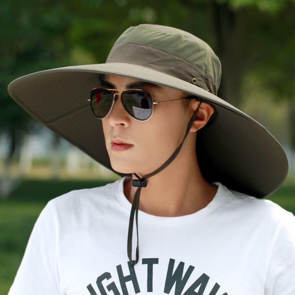 Men's 15CM Big Wide Brim Fisherman Hat Outdoor Waterproof Sun Hat Mountaineering Cap Fashion Hat Fishing Hats